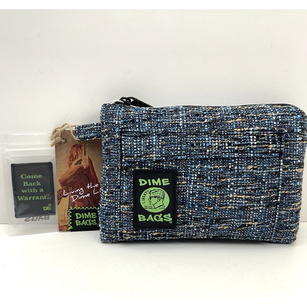 Dime Bags Hemp Recycled Polyester Clutch Bag 8" Padded Smell Proof Pouch Glass